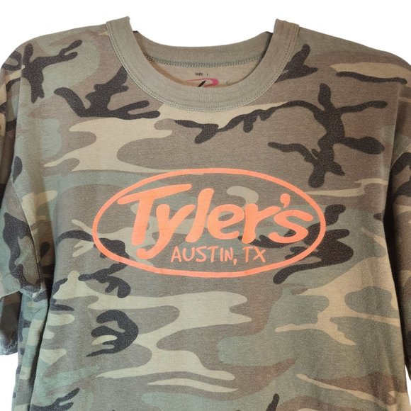 KEEP AUSTIN WEIRD T-shirt Tyler's Austin, Texas  Men's Size Large Camo Green - Picture 3 of 7